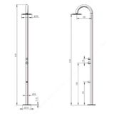  Sen cây ngoài trời bát sen ∅250mm có vòi rửa chân bằng stainless steel 316L - A1007C-MS 