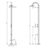  Sen cây ngoài trời bát sen ∅250mm có vòi rửa chân bằng stainless steel 316L - A1007C-MB 