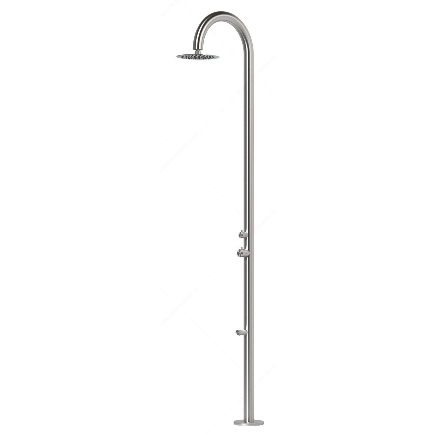 Sen cây ngoài trời bát sen ∅250mm có vòi rửa chân bằng stainless steel 316L - A1007C-MB 