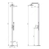  Sen cây ngoài trời bát sen ∅250mm có vòi sen cầm tay bằng stainless steel 316L - A1008MS 