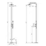  Sen cây ngoài trời bát sen ∅250mm có vòi sen cầm tay bằng stainless steel 316L - A1008MB 