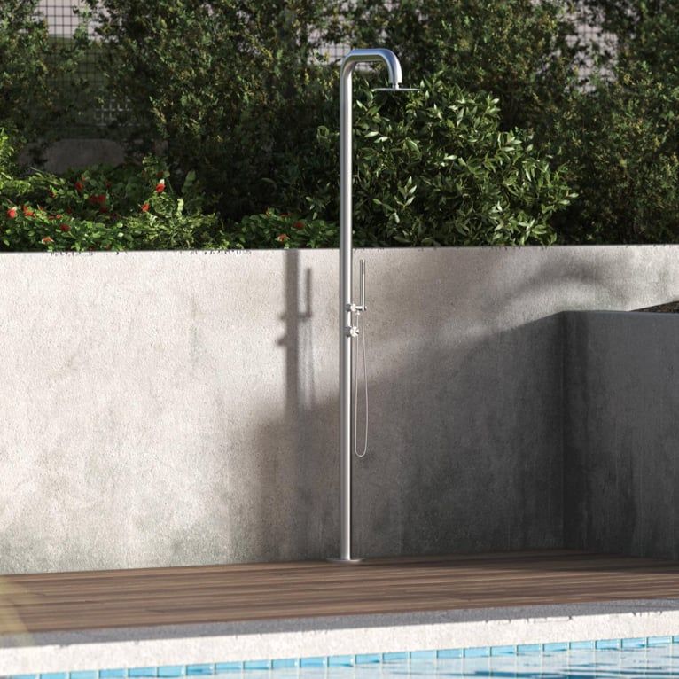  Sen cây ngoài trời bát sen ∅250mm có vòi sen cầm tay bằng stainless steel 316L - A1008MS 