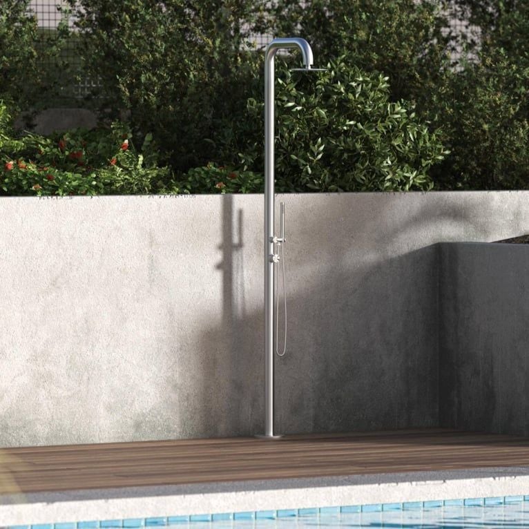  Sen cây ngoài trời bát sen ∅250mm có vòi sen cầm tay bằng stainless steel 316L - A1008MB 