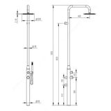  Sen cây ngoài trời gắn tường bát sen ∅200mm có vòi sen cầm tay bằng stainless steel 316L - A1009MB 