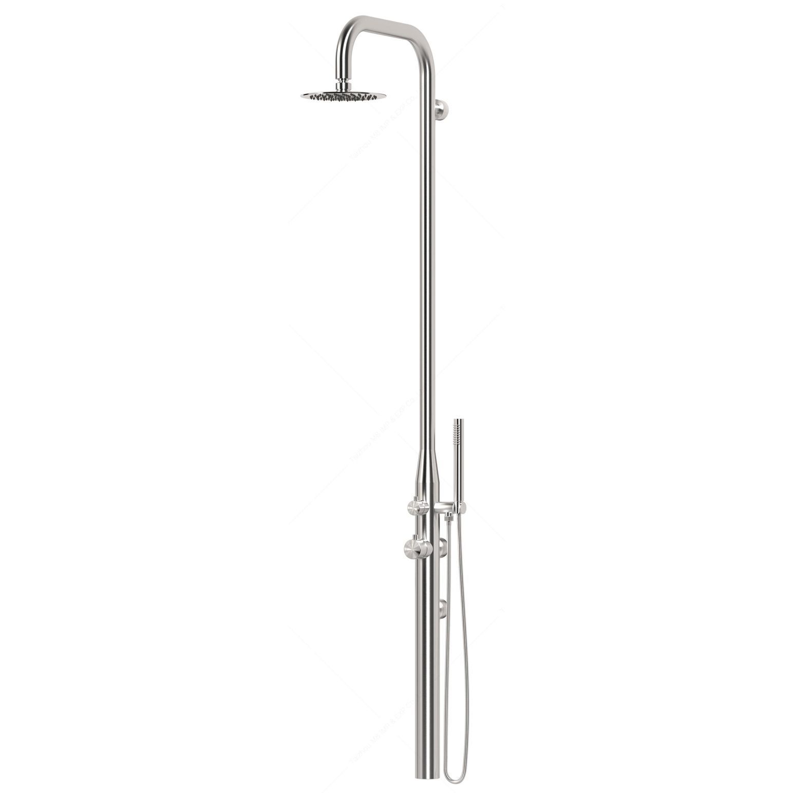  Sen cây ngoài trời gắn tường bát sen ∅200mm có vòi sen cầm tay bằng stainless steel 316L - A1009MB 
