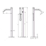  Vòi bồn tắm với sen cầm tay bằng stainless steel 316L - A1011-MB 