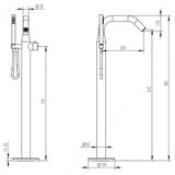  Vòi bồn tắm với sen cầm tay bằng stainless steel 316L - A1012-MB 