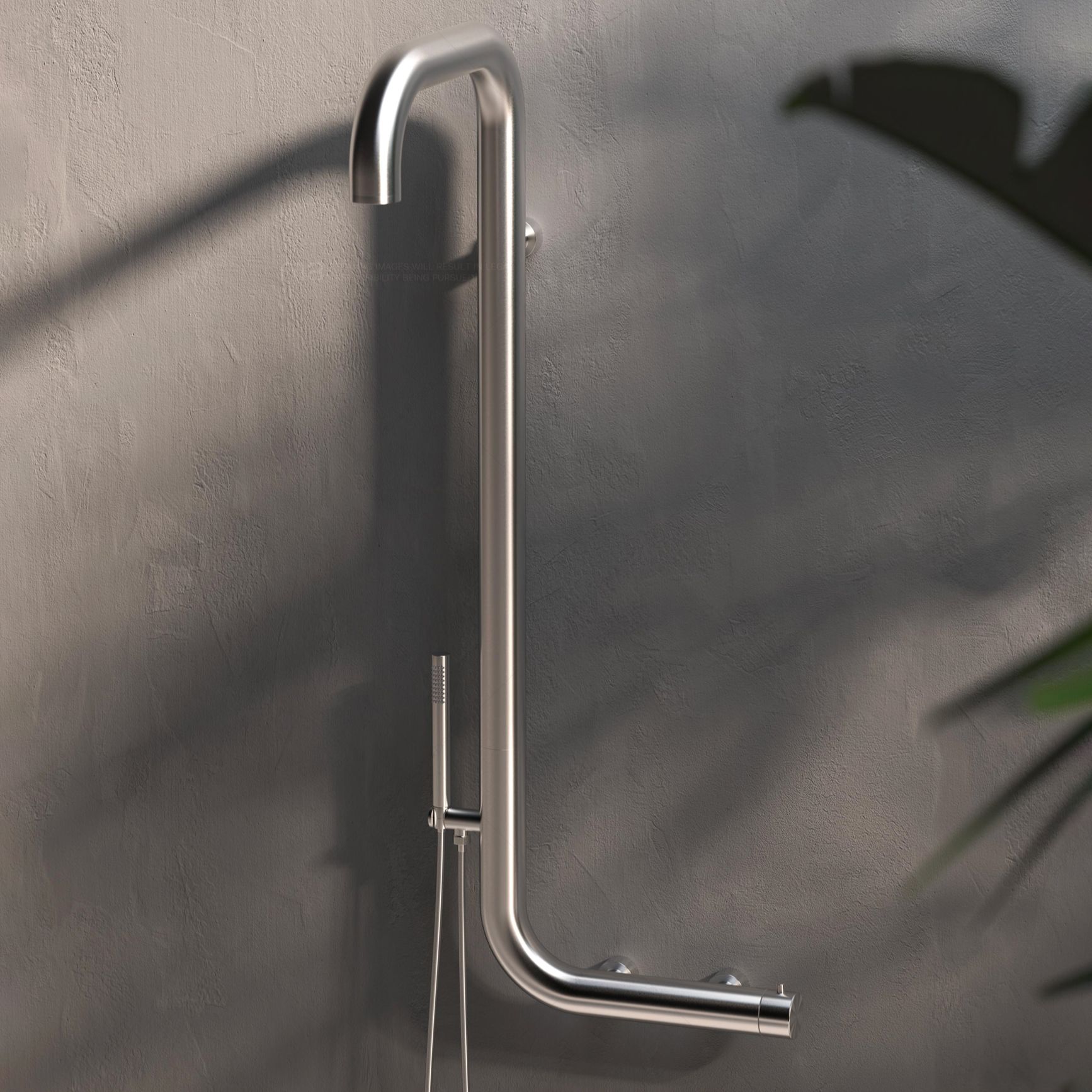  Sen cây ngoài trời gắn tường có vòi sen cầm tay bằng stainless steel 316L - A1015MS 