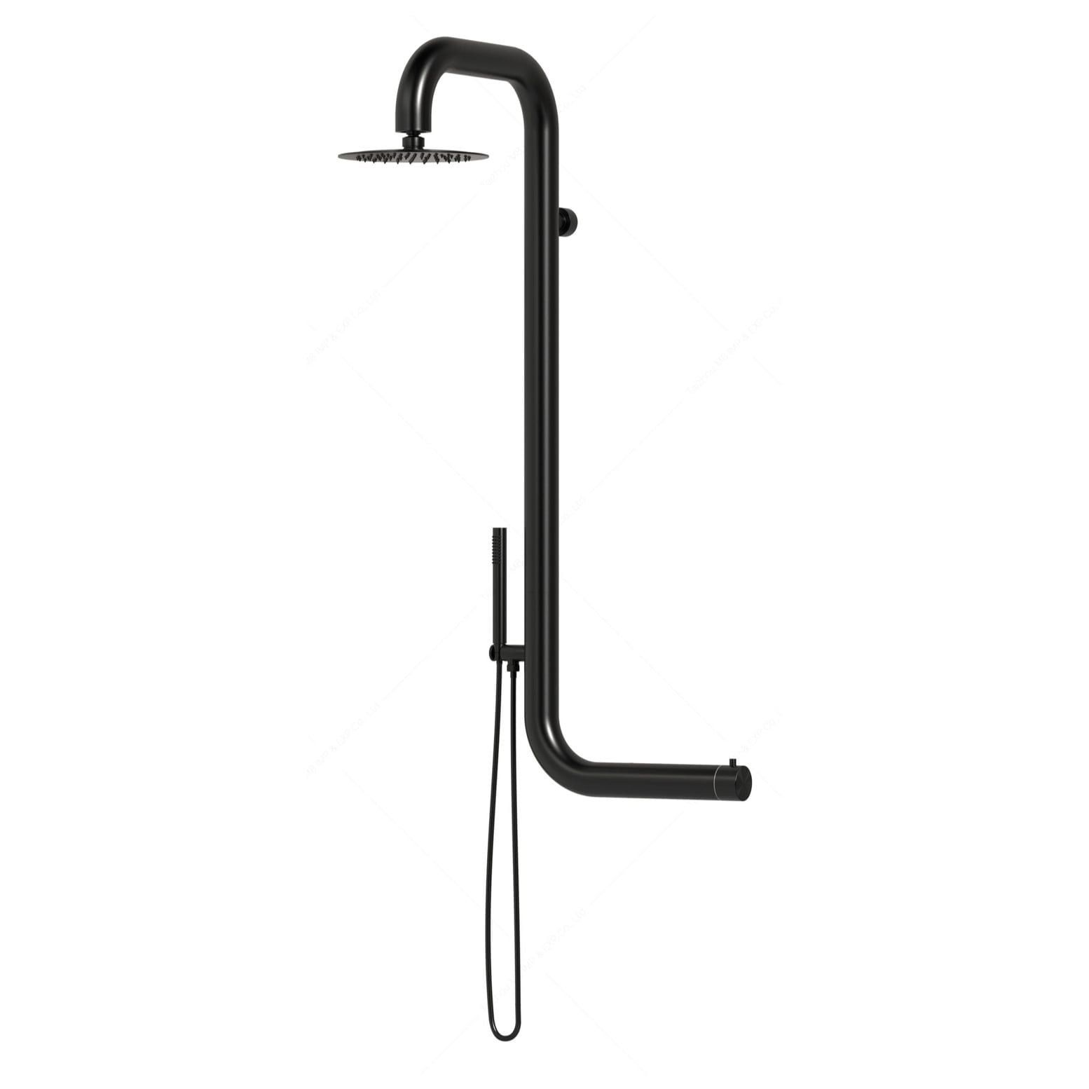  Sen cây ngoài trời gắn tường bát sen ∅200mm có vòi sen cầm tay bằng stainless steel 316L - A1015C-MS 