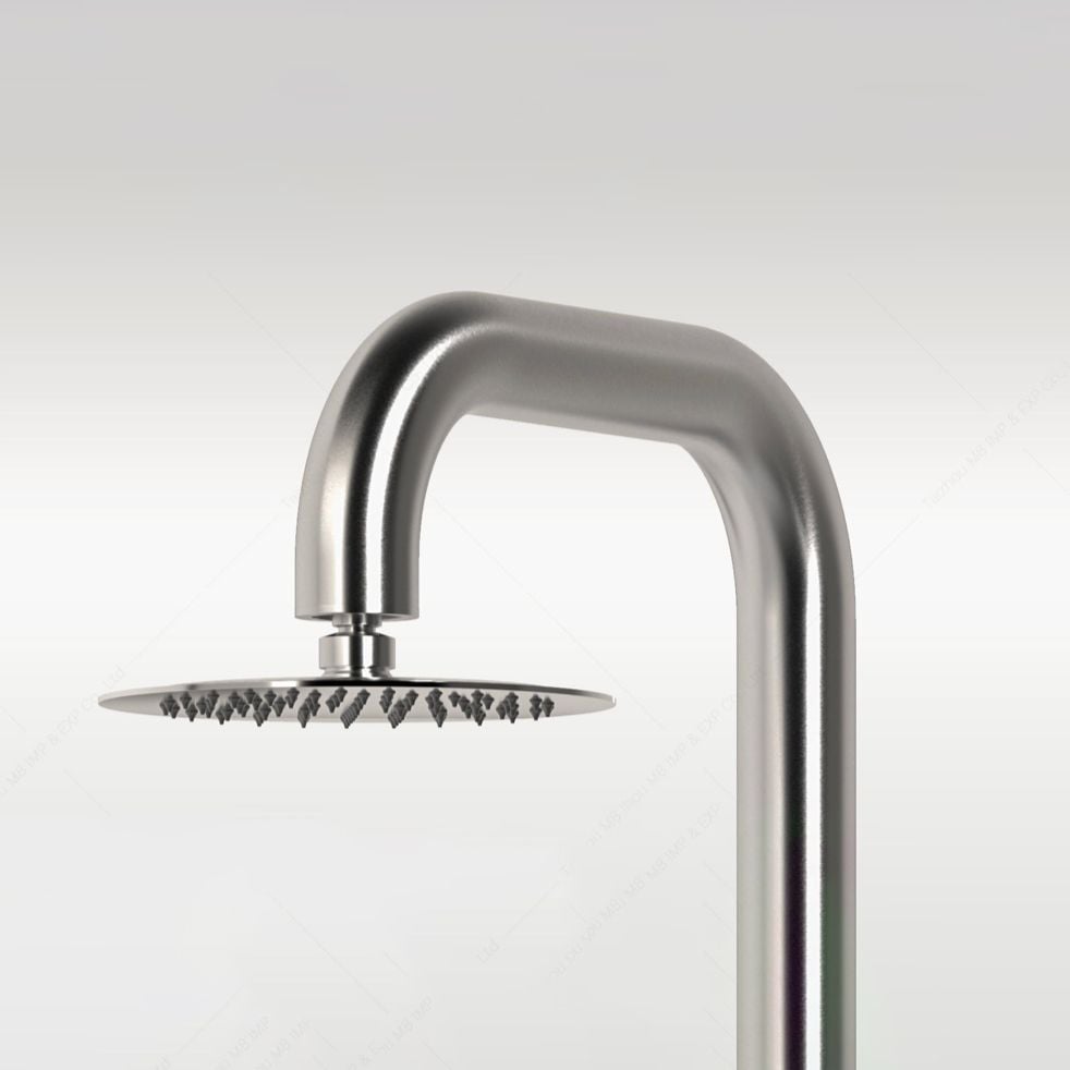  Sen cây ngoài trời gắn tường bát sen ∅200mm có vòi sen cầm tay bằng stainless steel 316L - A1015C-MS 