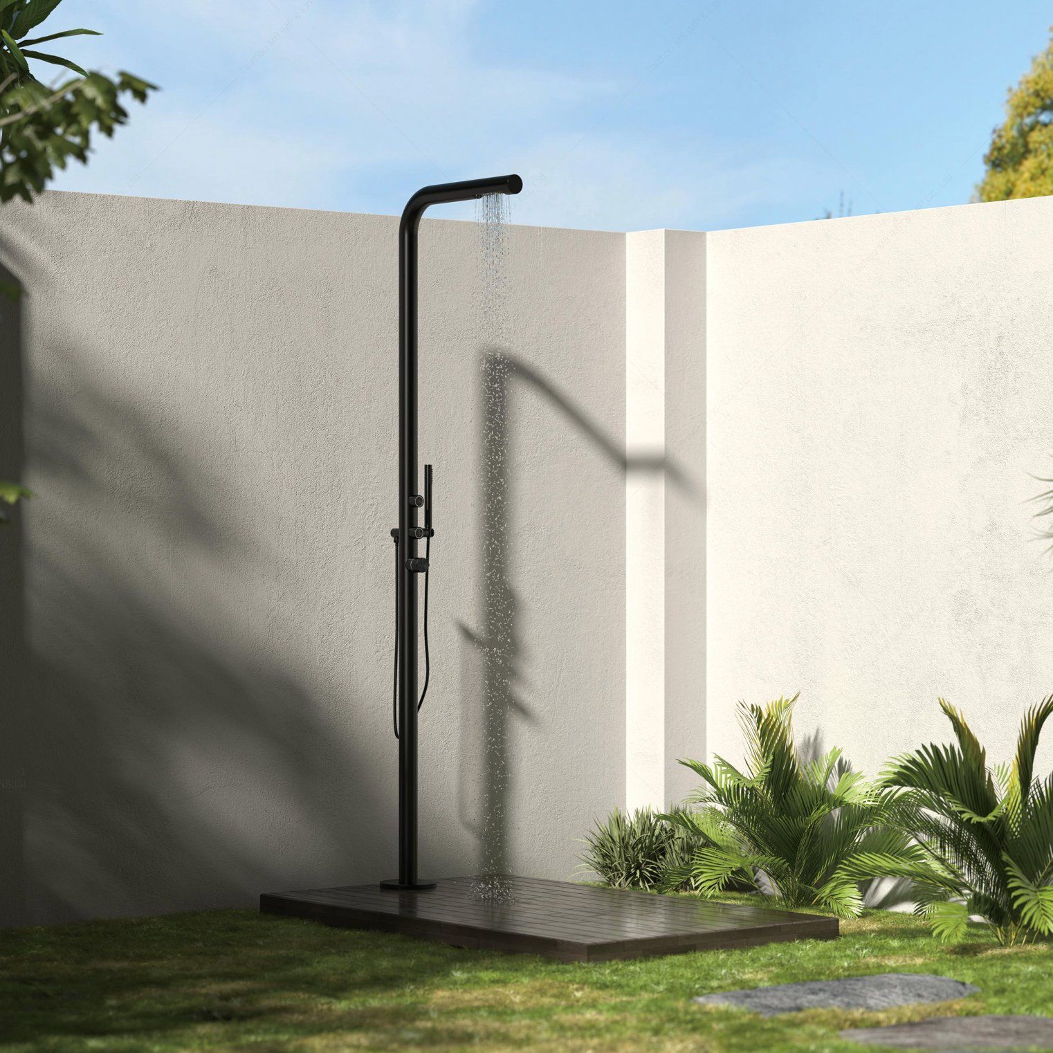  Sen cây ngoài trời có vòi sen cầm tay bằng stainless steel 316L - A1016MB 