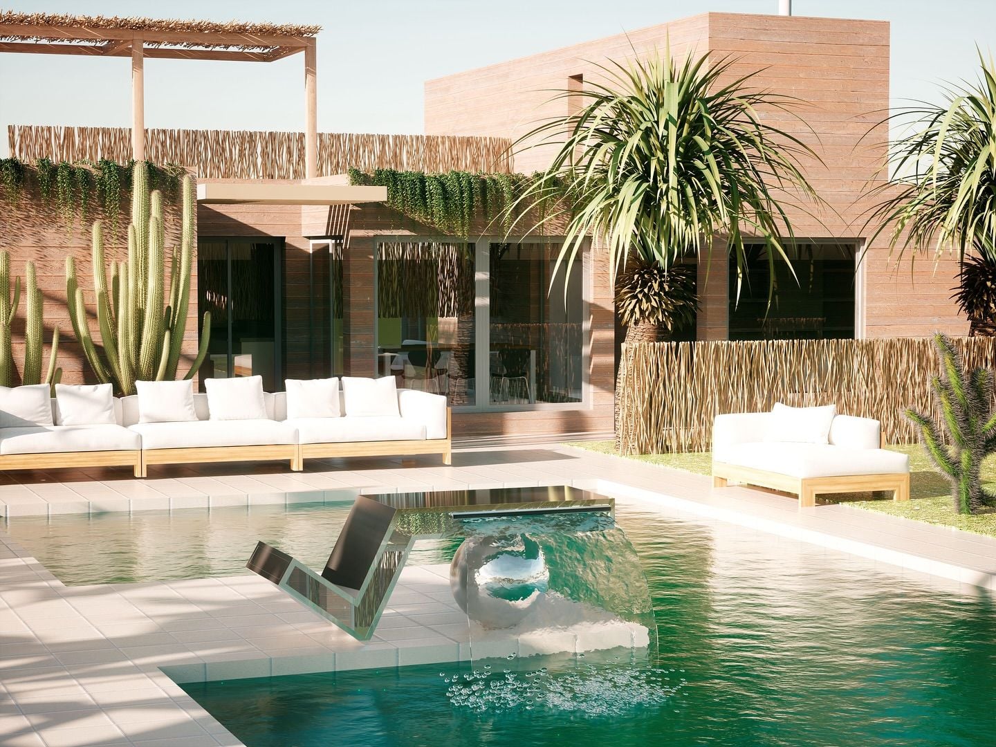  Thác nước fantasy hồ bơi ngoài trời bằng AISI 316L stainless steel - AQA-AF9 