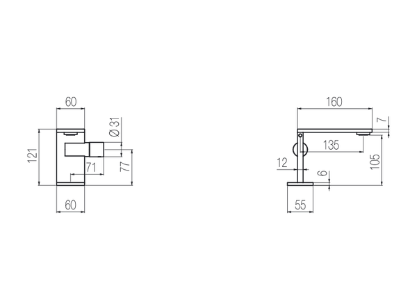  Vòi chậu lavabo cao 120mm bằng stainless steel Aico - AIC1 