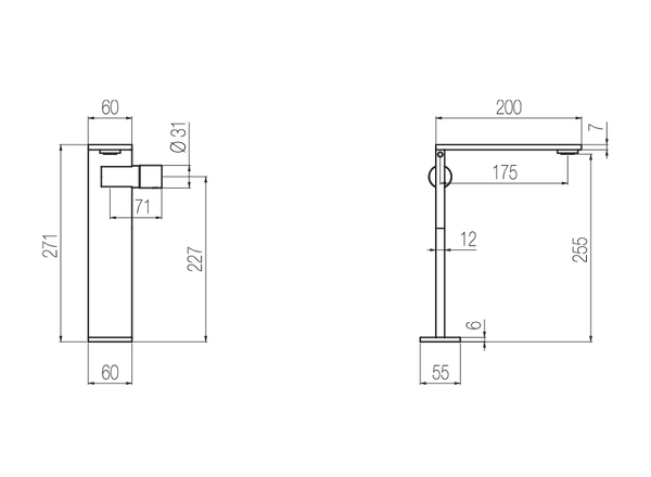  Vòi chậu lavabo cao 270mm bằng stainless steel Aico - AIC3 