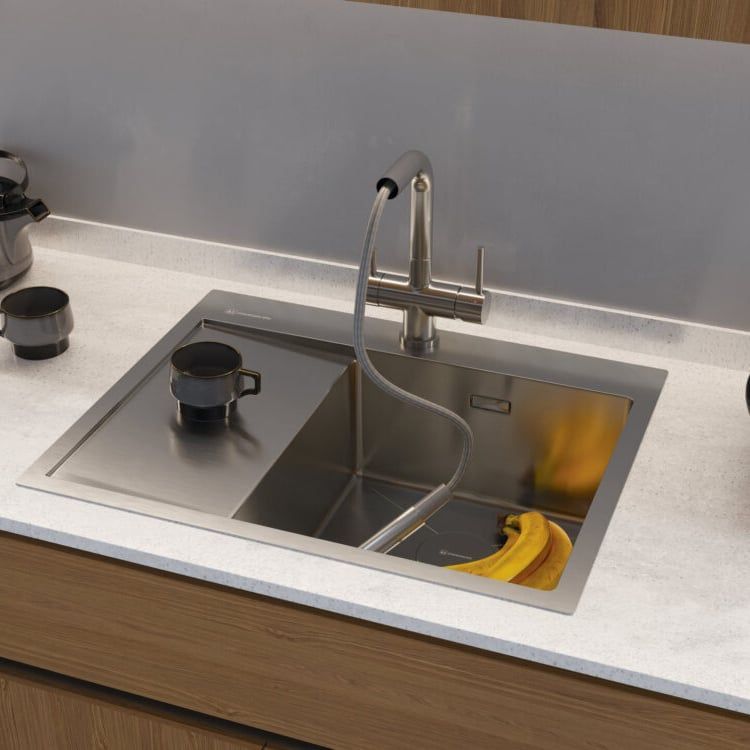  Chậu rửa chén bát stainless steel 1 hố AKSM65R 