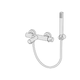  Vòi bồn tắm gắn tường với vòi sen cầm tay bằng đồng Minimè - ALE22 