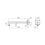  Tay sen gắn tường dài 436mm bằng đồng Geda Wellness - ARM2-42 