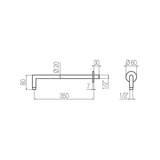  Tay sen gắn tường dài 350mm bằng đồng Geda Wellness - ARM4 