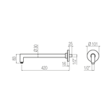  Tay sen gắn tường dài 420mm bằng đồng Geda Wellness - ARM5-42 