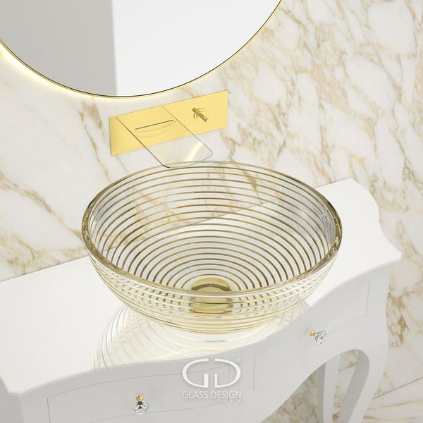  Chậu Lavabo Pha Lê Astro Clear - Gold / Gold 
