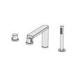  Vòi bồn tắm 4 lỗ với vòi sen cầm tay bằng đồng Macò - B4M2 