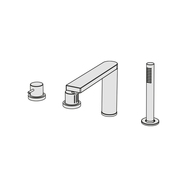  Vòi bồn tắm 4 lỗ với vòi sen cầm tay bằng đồng Macò - B4M2 