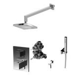  Vòi sen điều chỉnh nhiệt độ bát sen 200mm có sen cầm tay bằng đồng gắn tường Bamboo Quadro - BAQ-WSHOWER1 