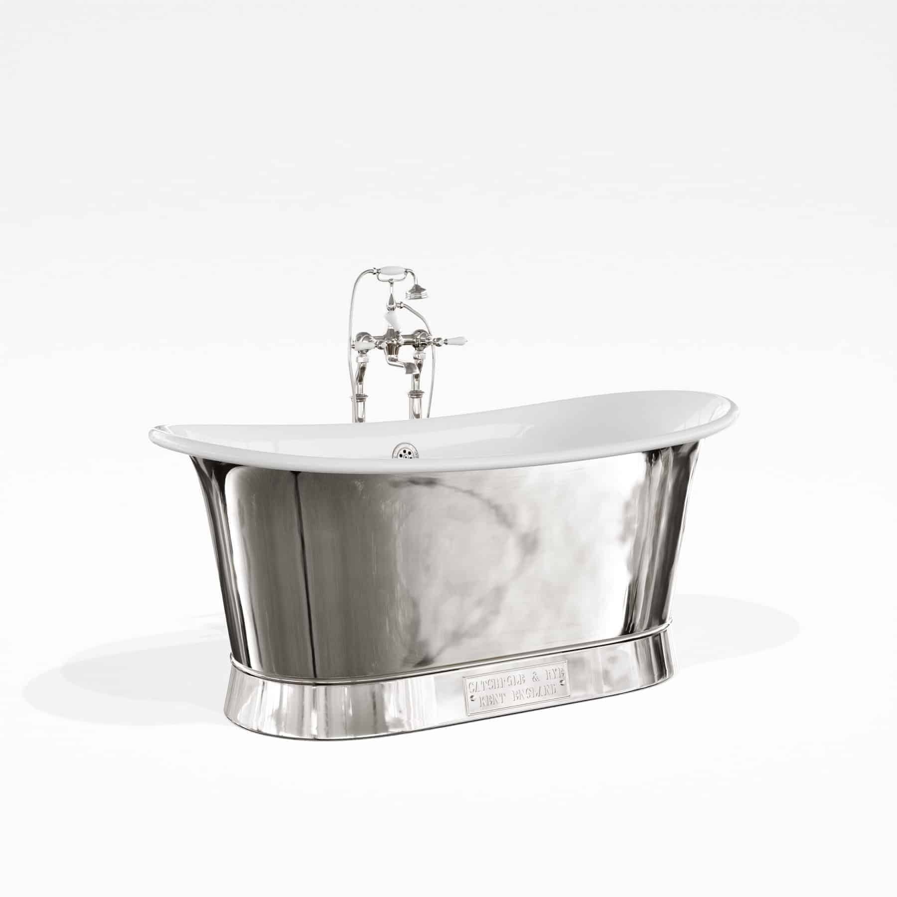  Bồn Tắm Bằng Đồng Bateau Enamel / Silver Nickel 