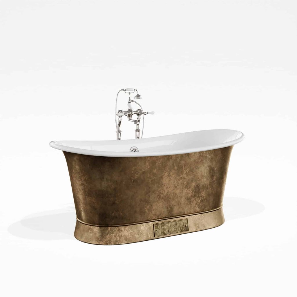  Bồn Tắm Bằng Đồng Bateau Enamel / Weathered Brass 