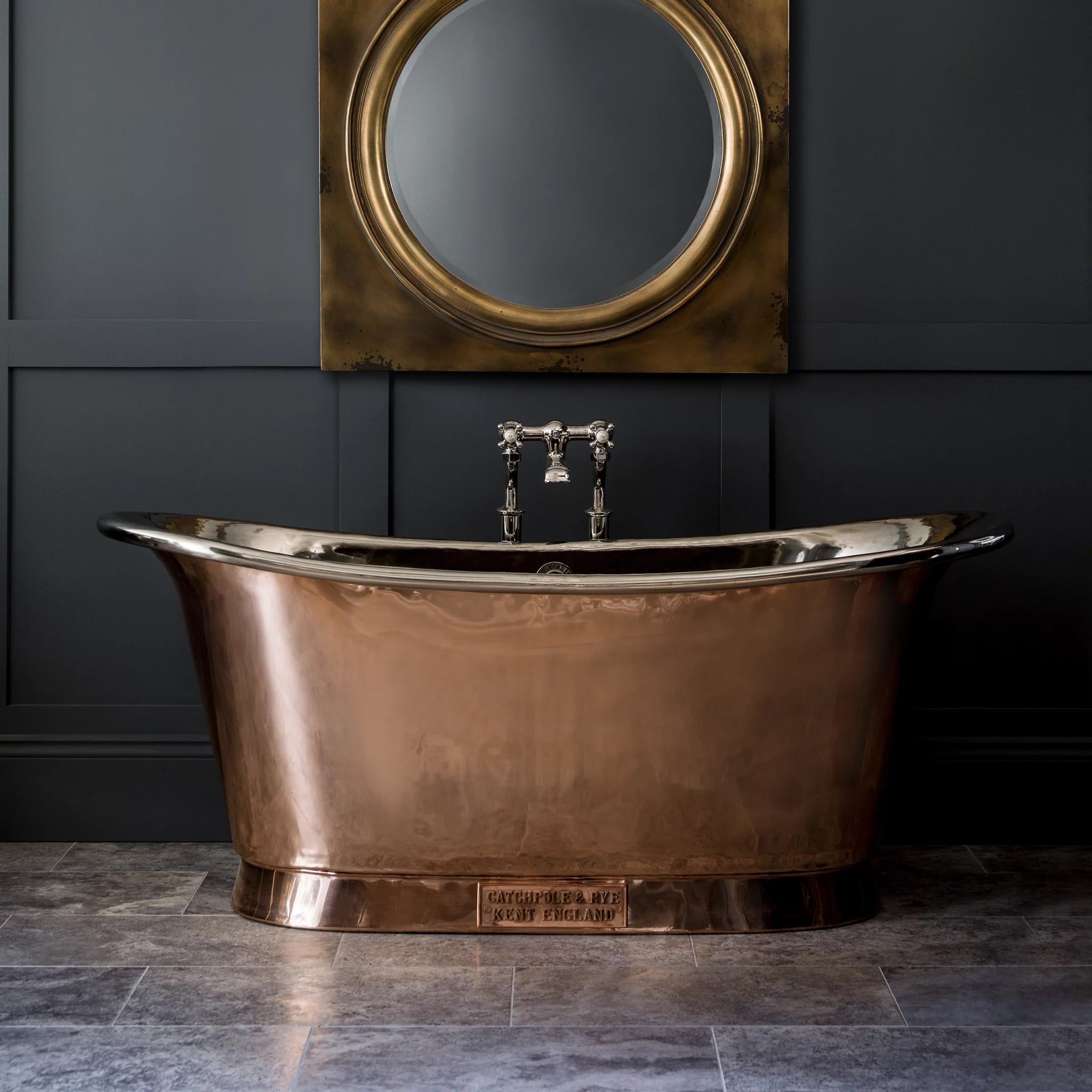  Bồn Tắm Bằng Đồng Bateau Silver Nickel / Polished Copper 