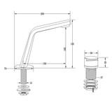  Vòi chậu lavabo 2 lỗ cao 185mm bằng đồng XELU 