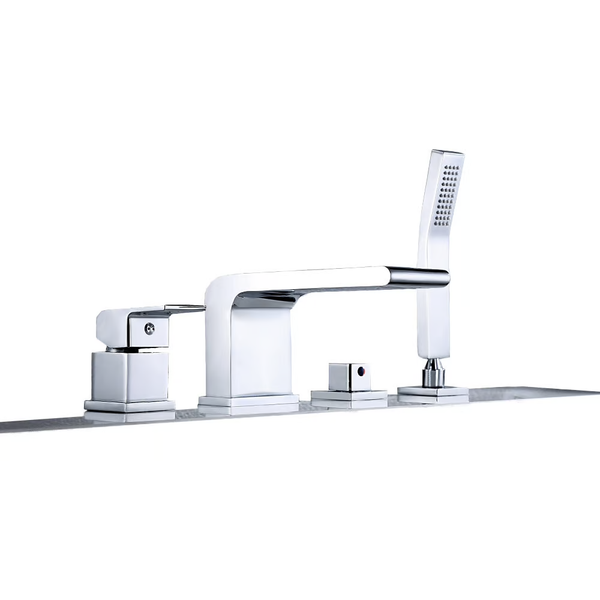  Vòi bồn tắm 4 lỗ có sen cầm tay bằng đồng XELU 