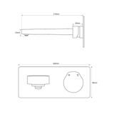  Vòi chậu lavabo gắn tường dài 215mm bằng đồng XELU 