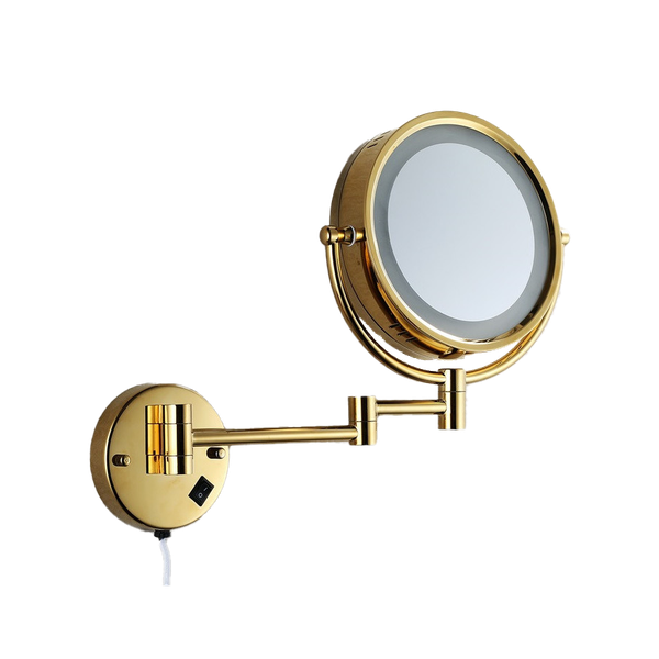  Gương trang điểm tròn treo tường, đèn LED trợ sáng, phóng to 3x, cổ điển - BGLG011 