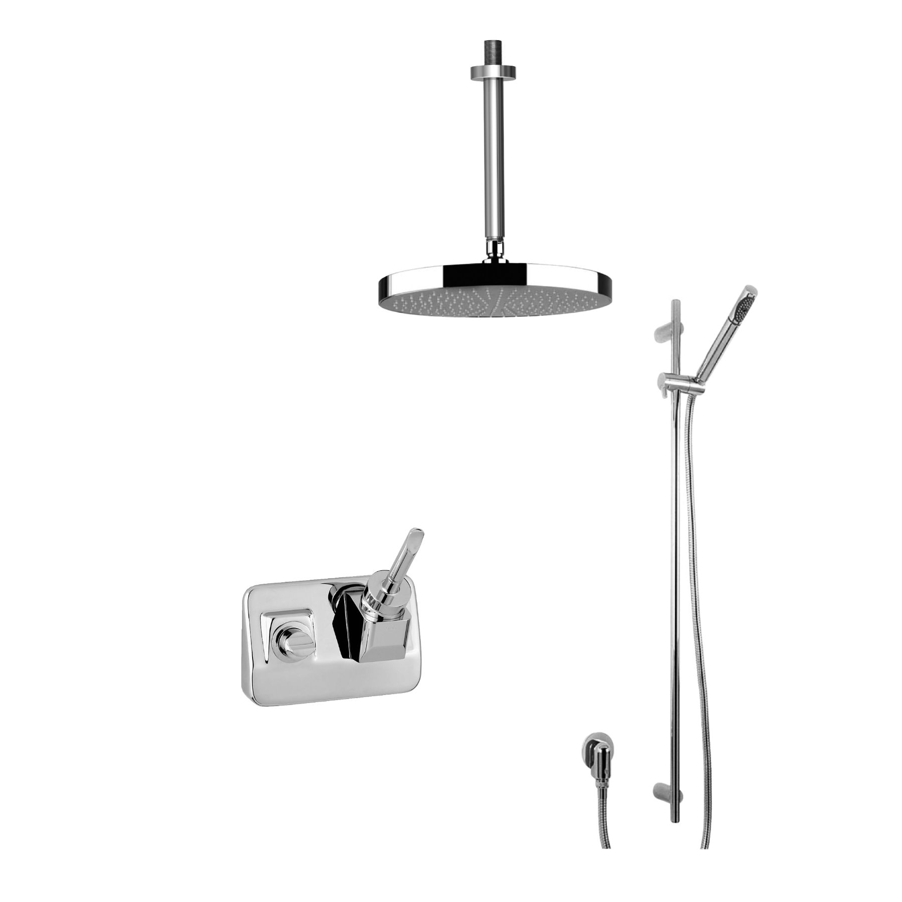  Vòi sen âm trần với sen cầm tay bằng đồng Box - BOX-CSHOWER1 