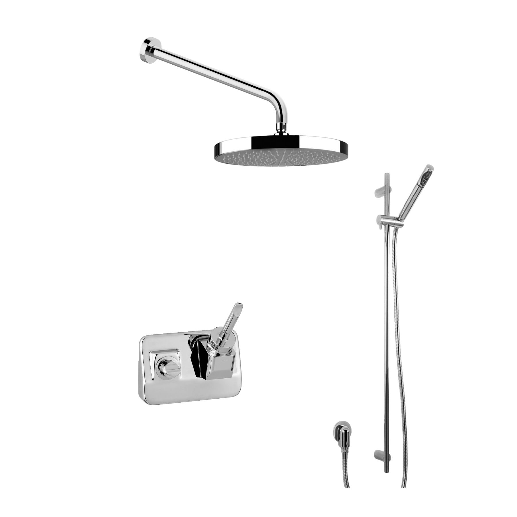  Vòi sen gắn tường với sen cầm tay bằng đồng Box - BOX-WSHOWER1 