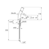  Vòi chậu lavabo cao 178mm bằng đồng Bamboo Quadro - 3222 