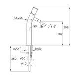  Vòi chậu lavabo cao 298mm bằng đồng Bamboo Quadro - 3222HP120 