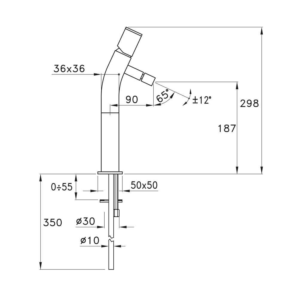  Vòi chậu lavabo cao 298mm bằng đồng Bamboo Quadro - 3222HP120 