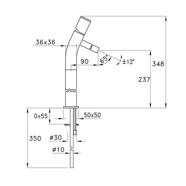  Vòi chậu lavabo cao 348mm bằng đồng Bamboo Quadro - 3222HP170 