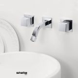  Vòi chậu lavabo gắn tường bằng đồng Bamboo Quadro - 3868 