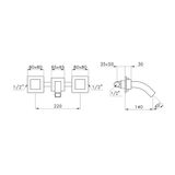  Vòi bồn tắm gắn tường bằng đồng Bamboo Quadro - 3250 
