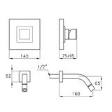  Vòi chậu lavabo gắn tường bằng đồng Bamboo Quadro - 3868MC 