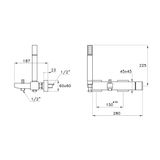  Vòi bồn tắm có sen cầm tay gắn tường bằng đồng Bamboo Quadro - 3267-306 