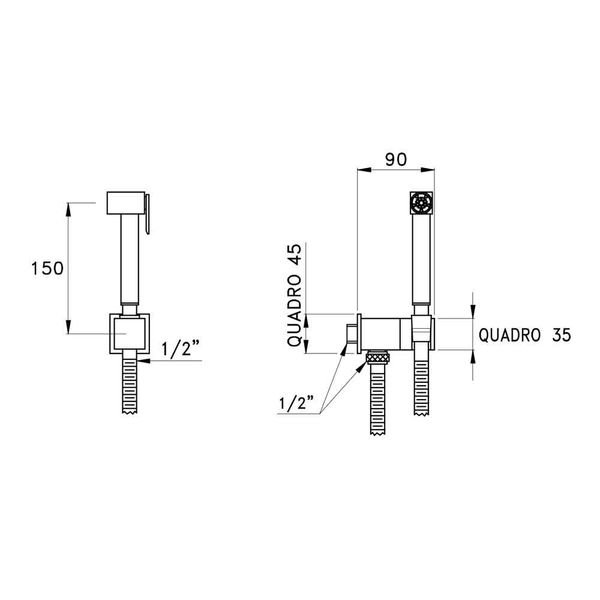  Vòi xịt vệ sinh gắn tường bằng đồng Stella - 309AQ 