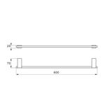  Thanh treo khăn tắm 600mm bằng đồng Firenze - 602-60 