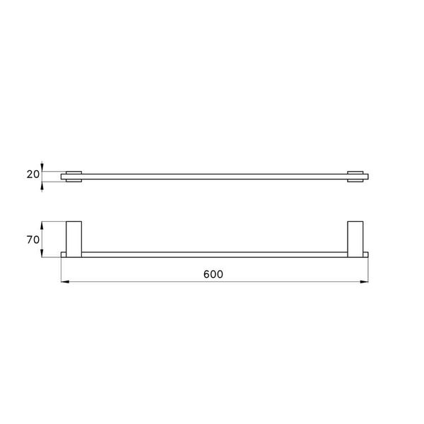 Thanh treo khăn tắm 600mm bằng đồng Firenze - 602-60 