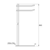  Thanh treo khăn đôi để sàn phòng tắm bằng đồng Firenze - 1062 