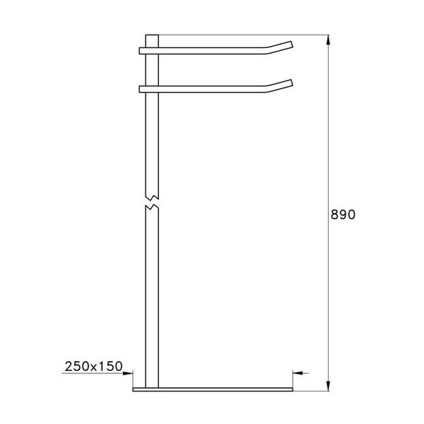  Thanh treo khăn đôi để sàn phòng tắm bằng đồng Firenze - 1062 