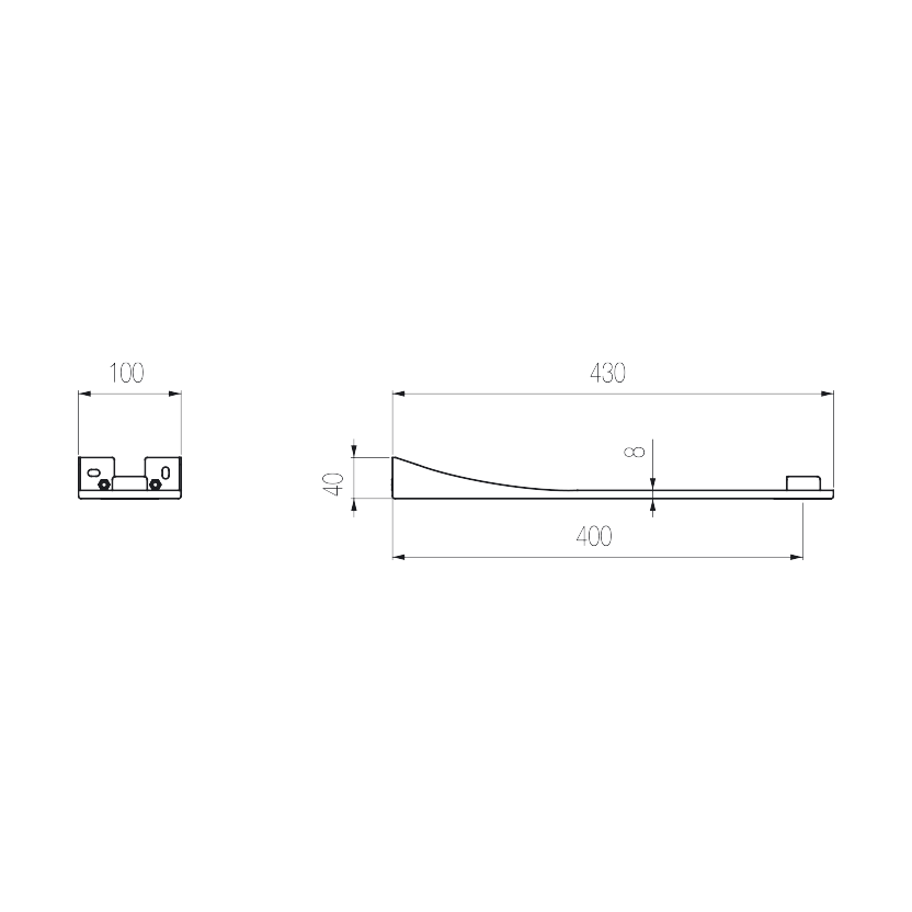  Tay sen gắn tường dài 400mm phong cách spa Radomonte Wellness stainless steel - BRA3 